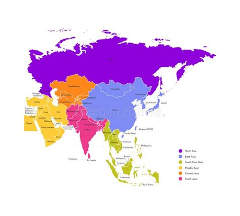 东亚五颜六色的传染媒介地图 向量例证. 插画 包括有 地理, 国界的, 大陆, 剪影, 亚特兰提斯, 图标 - 125026089