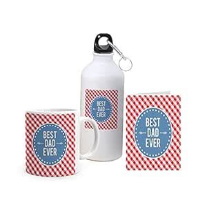 Buy Giftago Best Dad Ever Theme Coffee Mug (325 Ml) and Sipper Bottle ...