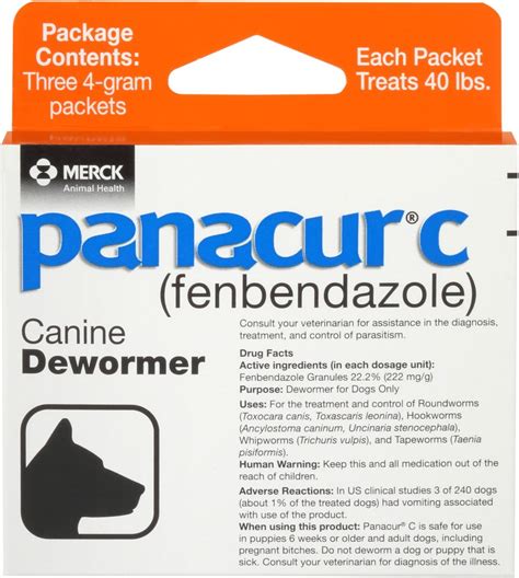 PANACUR C Canine Dewormer, 4-g, 3 count - Chewy.com