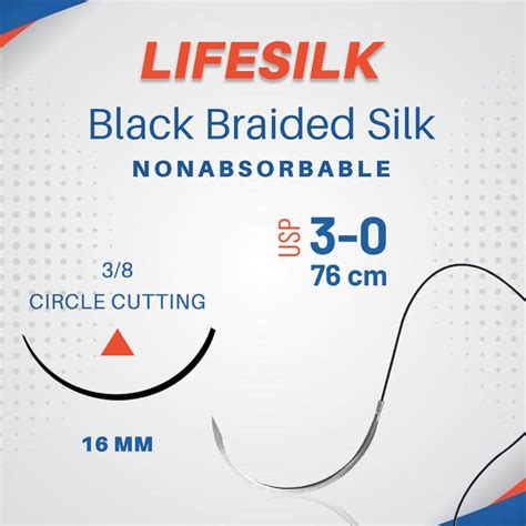LifeSilk Sterile Needled Suture 3/8 Circle Cutting - N5002 | Libral Traders
