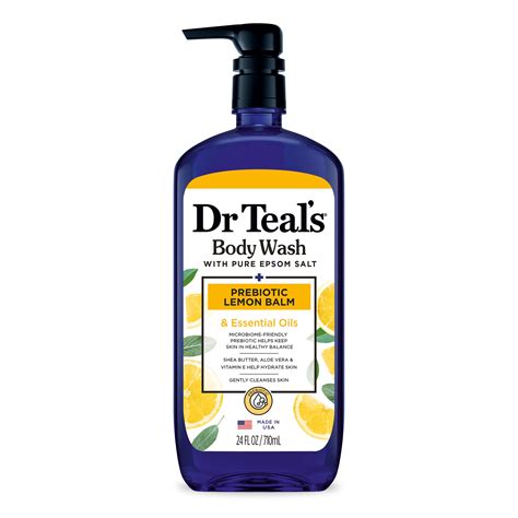 Dr Teal's Body Wash with Prebiotic Lemon Balm and Essential Oil Blend ...