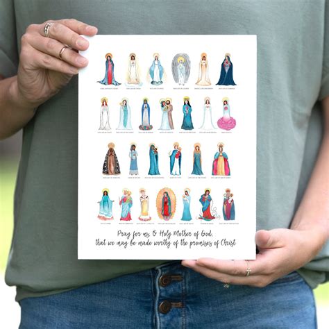 Titles of the Virgin Mary 8x10 Poster, Catholic Art, Catholic Poster ...