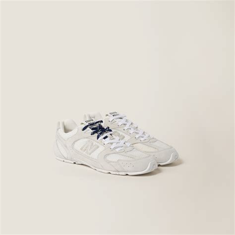 White New Balance X Miu Miu 530 Sl Suede And Mesh Sneakers | Miu Miu