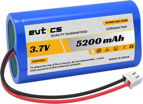 Evtics 3.7v 5200mAh Lithium ion Battery with 2.0Pin JST-PH JST 2.0/2P ...