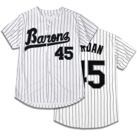 Tocament Birmingham Barons Michael Jordan 45 Baseball Jersey, White ...
