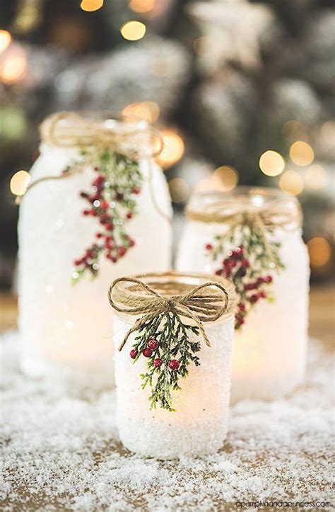 diy christmas decorations glass jars