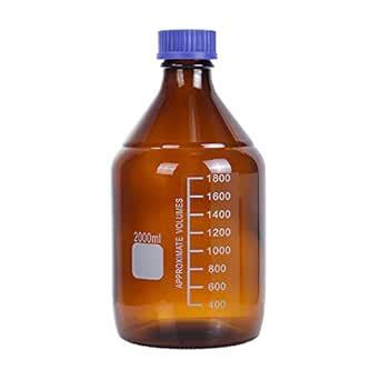 FZN Borosilicate Glass Amber Reagent Bottle 5000ml Screw Cap | Pack Of ...
