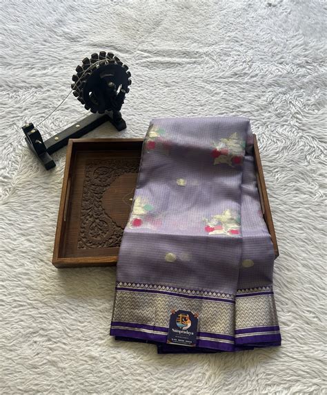 Silk kota Saree Lavender color Paired with a Zari Border. – Sampradaya ...