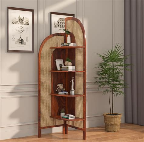 CARPENTRY CART Sheesham Wood Corner Bookshelf | Multipurpose Home Decor ...