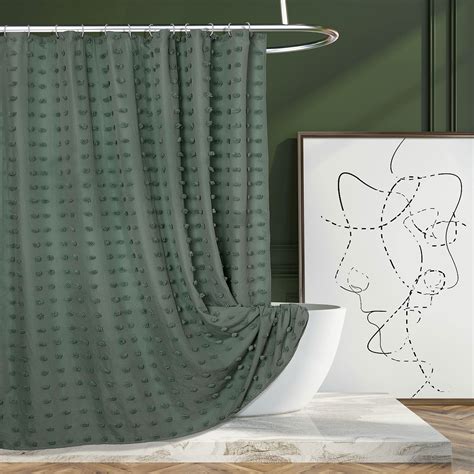 Amazon.com: SRINKOC Sage Green Fabric Shower Curtain Liner Waterproof ...