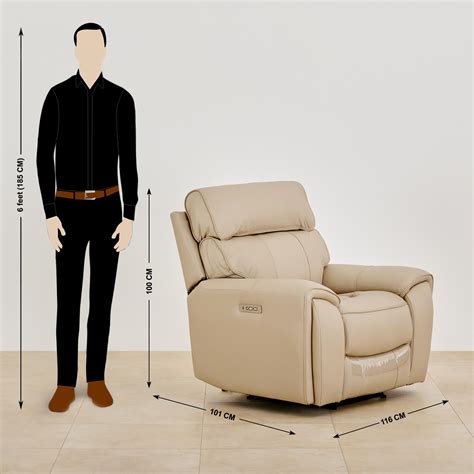 Buy Stockholm Half Leather 1-Seater Electric Recliner - Cream from Home ...