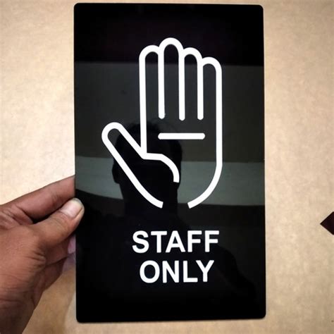 Jual Sign In label Staff Only Acrylic Timbul & Stiker cuting - Dasar ...