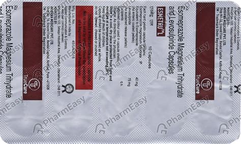 Esmetru L Strip Of 10 Capsules: Uses, Side Effects, Price & Dosage ...