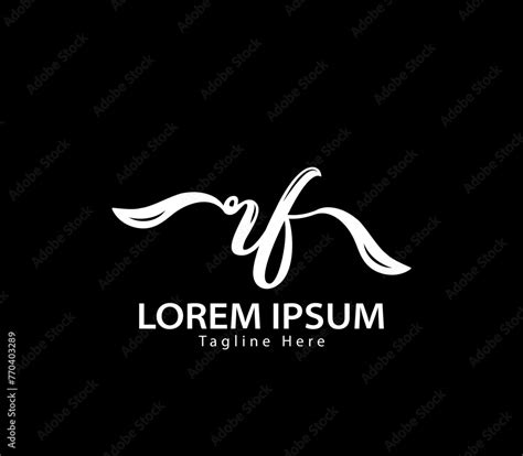 Initial handwriting letter RF logo design. RF logo design. RF logo design vector template in ...