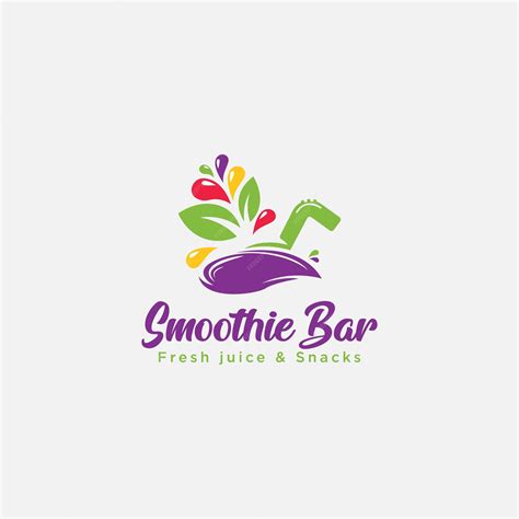 Logotipo da barra de smoothie e suco com fonte de script abstrata ...
