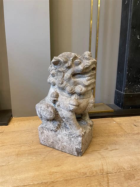 Chinese Carved Stone Foo Dog For Sale at 1stDibs