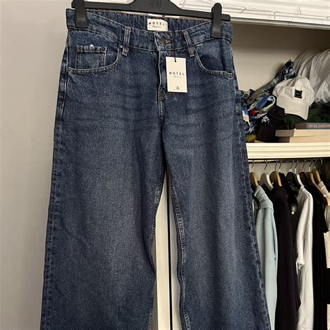 dark wash extra baggy low rise motel rocks jeans,... - Depop