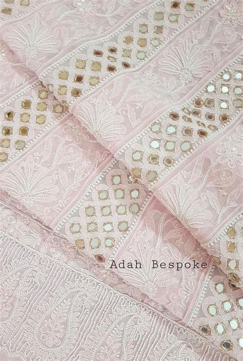 Chikankari Pure Georgette Anarkali ( Pearl & Mirror Work )