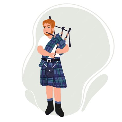 Premium Vector | Scottish piper. a man in traditional national dress ...