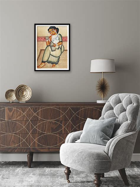 Buy Bengali Bibi, Kalighat style by Bapi Chitrakar Online @Memeraki