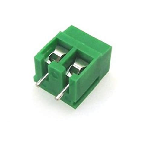 2 Pin PCB Mount Screw Terminal Connectors - Green
