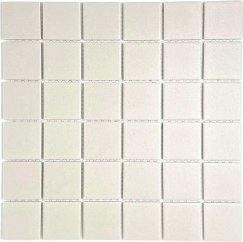 White Unglazed Porcelain Mosaic Square 2x2 Inch Porcelain Floor & Wall ...
