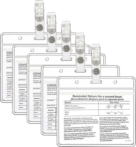 Buy Vaccine Card Holder, 5 PCS Waterproof Vaccine Card Protector with ...