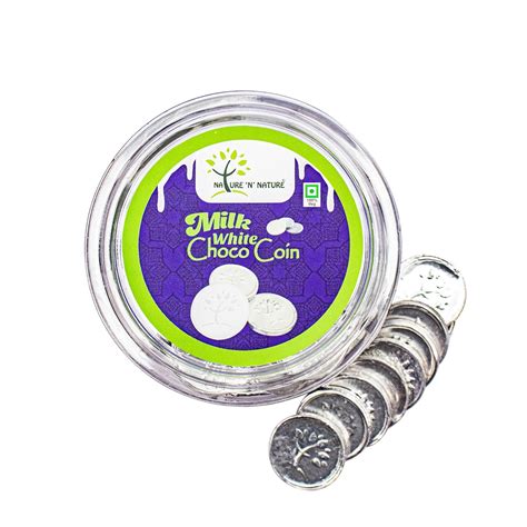 NATURE 'N' NATURE Silver Coin White Milk Chocolates, 135gms Round Gift ...