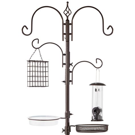 Buy Best Choice Products 91in 4-Hook Bird Feeding Station, Steel Multi ...