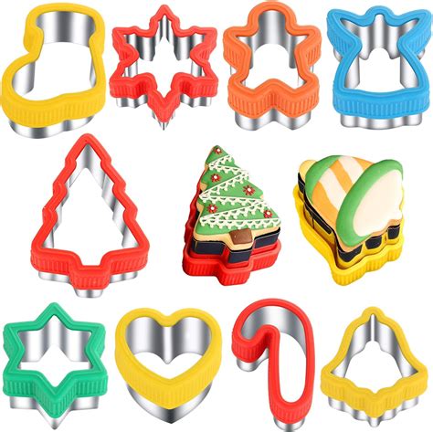 Amazon.com: Christmas Cookie Cutters 8 PCS(Medium),Sandwich Cutter and ...