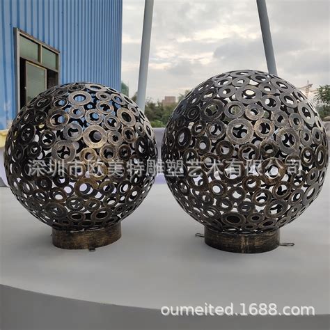 镂空花球不锈钢雕塑大型户外广场酒店金属圆球亮化景观