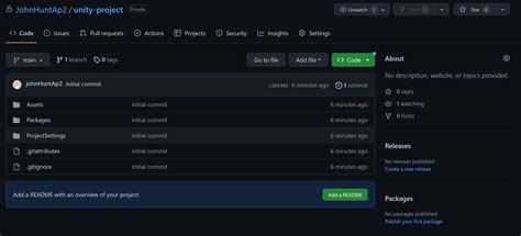 How to Make a Unity Project a GitHub Repository Unity 2020 的图像结果