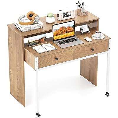 Tangkula Extendable Computer Desk with 2 Drawers, India | Ubuy
