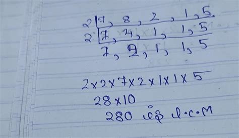 Find the LCM of 7,8,2,1,5 - Brainly.in
