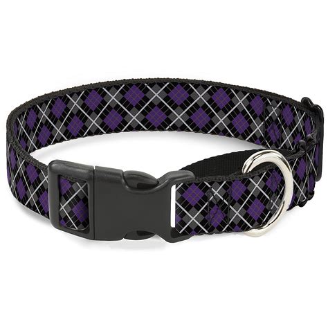 Buy Buckle-Down Martingale Dog Collar - Argyle Black/Gray/Purple - 1 ...