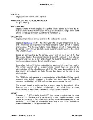 Fillable Online chartercommission idaho Legacy Performance Certificate ...