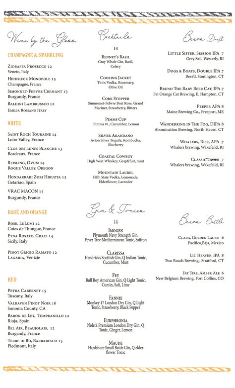 Duchess Daughter Dinner Menu at Arthur Popp blog