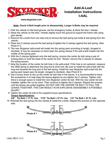 Image result for Add a Leaf Spring Installation Instructions