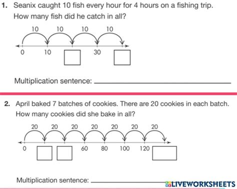 Image result for Multiplication On Number Line Worksheet