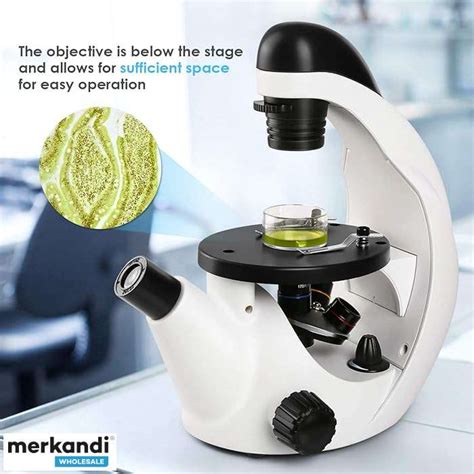 TELMU Inverted Microscope 40X - 320X, Monocular Compound Microscope ...