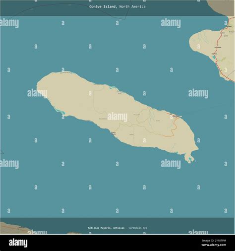 Gonave Island in the Caribbean Sea, belonging to Haiti, cropped to ...