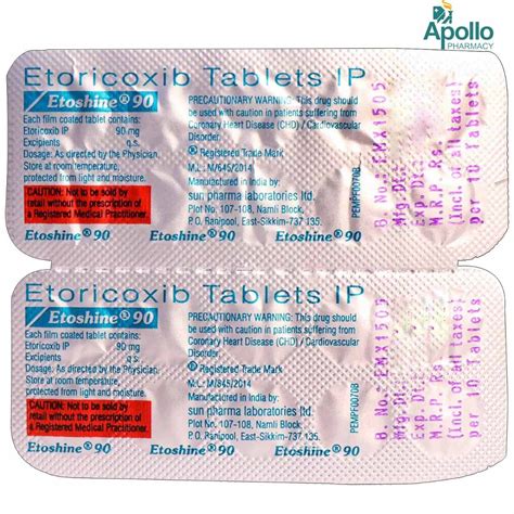 Etoshine 90 Tablet 10's Price, Uses, Side Effects, Composition - Apollo ...