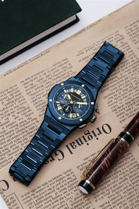 Giordano Chronograph Analog Quartz Watch for Men with Round Blue Dial ...