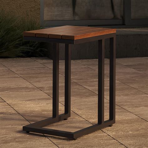 Maze - Oslo Teak Top Small Rectangular Side Table - Grey | Maze Living