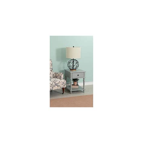 Buy Powell Furniture Linon Mavis Wood Side Accent Table in Gray Online ...