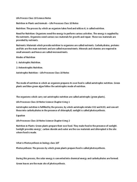 Image result for Life Process Class 10 Notes