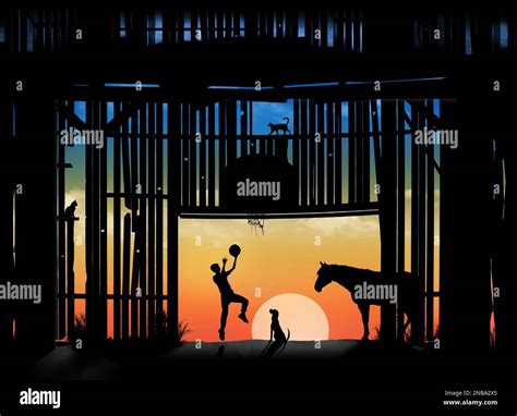 A teen aged boy practice his left handed layup on a hoop and torn net ...