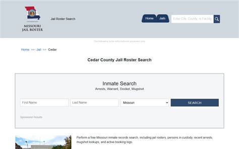 Cedar County Jail Roster - Inmate Database Search