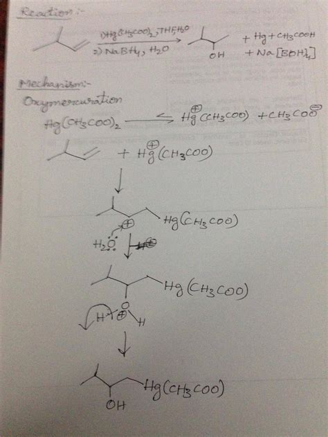 organic chemistry - Mechanism of Oxymercuration-Demercuration reaction ...