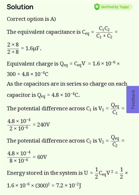 A 100 volt battery is connected across a 2 μ F and a 3μF capacitor in ...